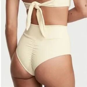 New!Montce Paula Ribbed High Waisted Scrunch Butt Bikinis Bottom.